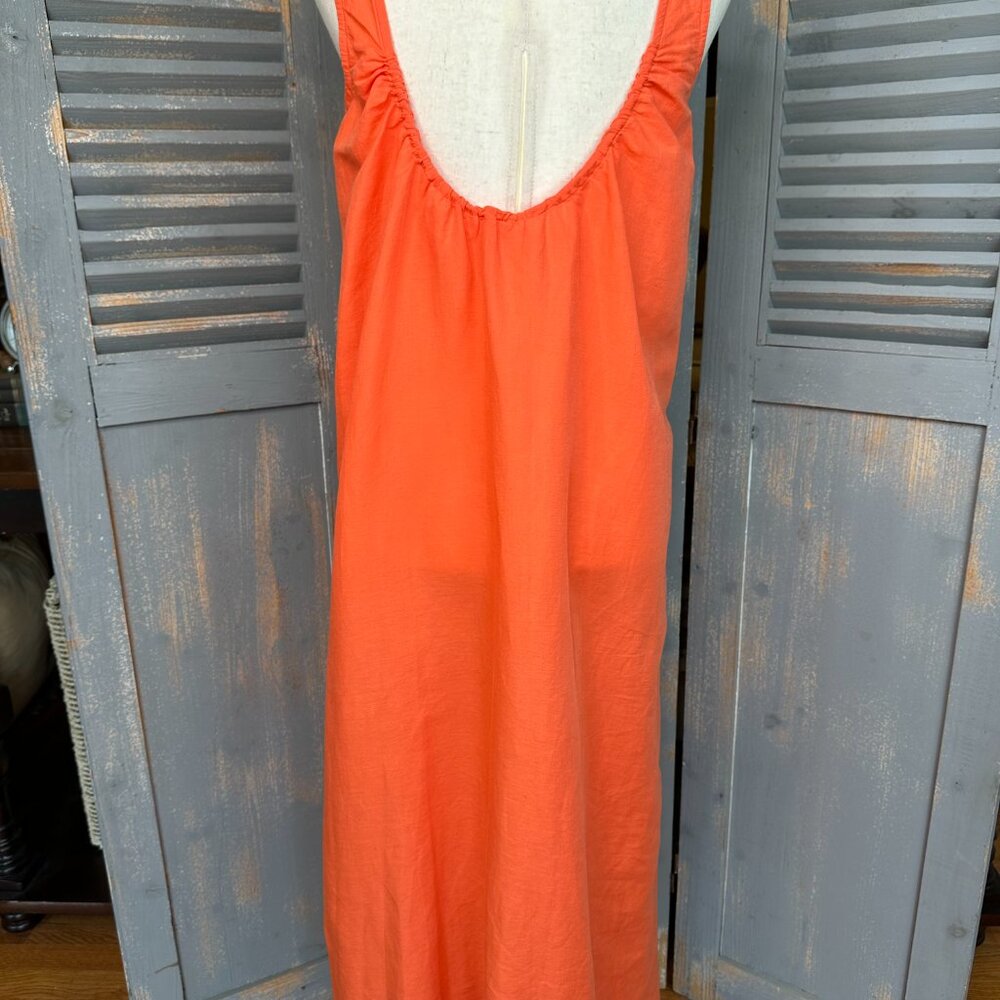 COS Low-Cut Back Linen Midi Dress Orange Sz XS - Picture 12 of 12